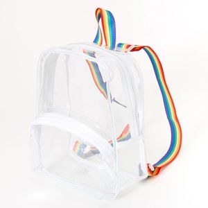 Clear Mini Backpack w/Rainbow Straps